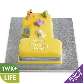 Vanilla Sponge 1st Birthday Cake (Blue) - Waitrose