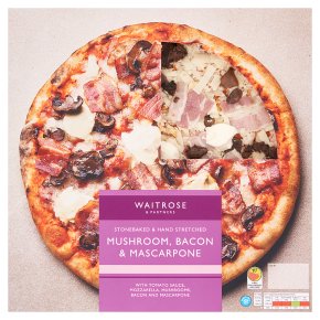 Waitrose hand stretched mushroom, bacon & mascarpone pizza