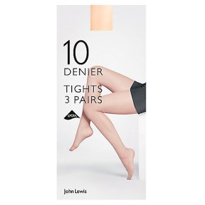John Lewis Natural Tan Tights - 10 Denier - Medium