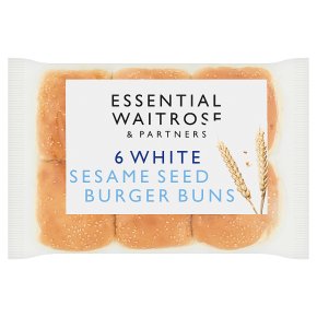 essential Waitrose White Sesame Seed Burger Buns