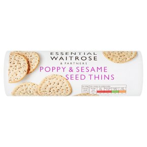 essential Waitrose poppy & sesame seed thins
