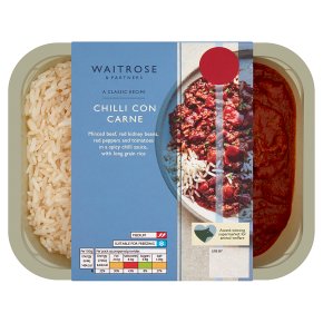 Waitrose chilli con carne with rice