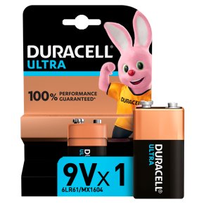 Duracell Ultra Power 9V Batteries Alkaline