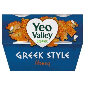 Yeo Valley 4 organic Greek style with honey yogurts