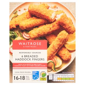Waitrose Frozen 6 chunky breaded haddock fingers