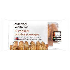 essential Waitrose 10 cooked cocktail sausages