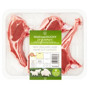 Waitrose Organic 4 hand cut New Zealand lamb rack cutlets
