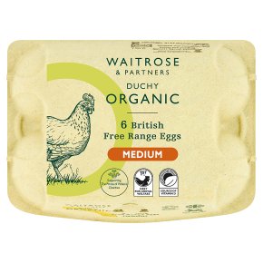 Waitrose Duchy Organic 6 medium free range eggs