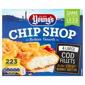 Young's chip shop large cod fillets