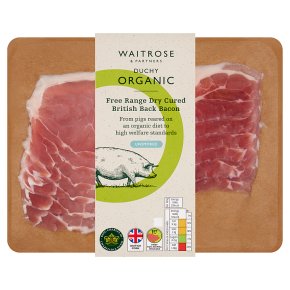 Waitrose Duchy Organic dry cured back rashers unsmoked