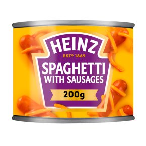Heinz spaghetti plus sausages