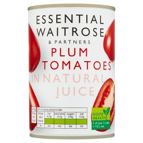 essential Waitrose Plum Tomatoes in Natural Juice