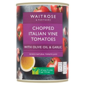 Waitrose tinned chopped tomatoes with olive oil & garlic