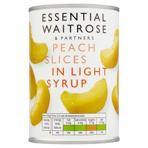 essential Waitrose peach slices in light syrup