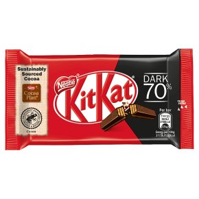 KitKat 4 Finger 70% dark chocolate bar