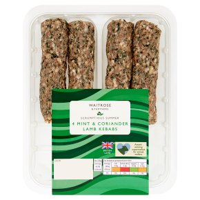 Waitrose 4 Mint & Coriander Lamb Kebabs