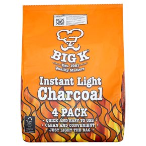 Big K Instant Light Charcoal, 4 x 1kg