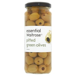 Waitrose, pitted green olives in brine