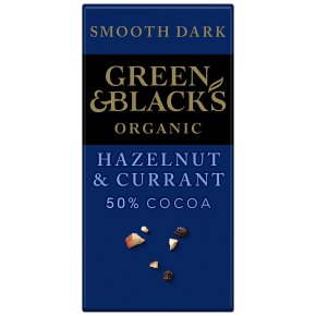 Green & Black's organic hazelnut & currant dark chocolate bar
