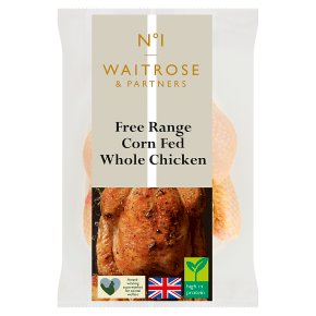 Waitrose 1 Free Range British corn fed whole chicken