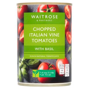 Waitrose tinned chopped tomatoes with chopped basil