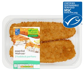 essential Waitrose 2 haddock portions in breadcrumbs