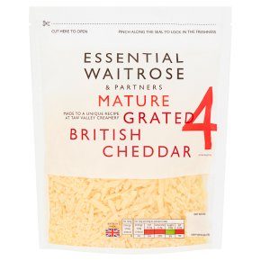 essential Waitrose English Cheddar Grated Strength 4