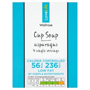 Waitrose LoveLife Calorie Controlled asparagus soup in a cup
