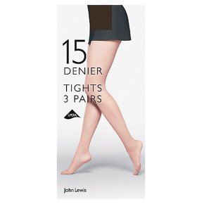 John Lewis Natural Black Tights - 15 Denier - Medium