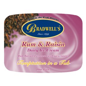 Bradwell's rum & raisin dairy ice cream