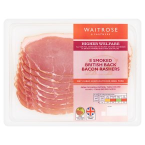 Waitrose Dry Cured Smoked Back Bacon 8 Rashers