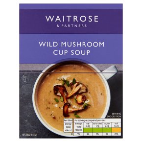 Waitrose Thick & Creamy mushroom & Madeira soup in a cup, 4 servings