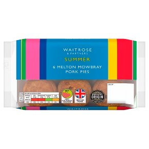 Waitrose 6 mini Melton Mowbray pork pies