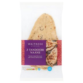Waitrose 2 plain tandoori naan breads