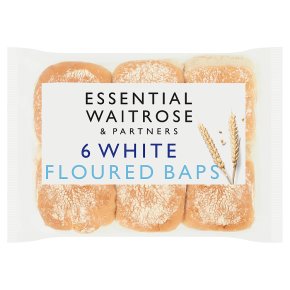 essential Waitrose white floured baps