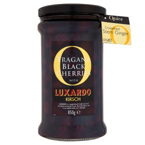 Opies Tragana black cherries with Luxardo kirsch