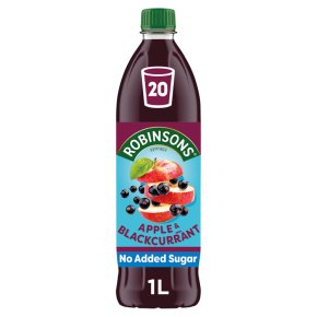 Robinsons no added sugar apple & blackcurrant squash