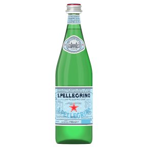 S.Pellegrino sparkling natural mineral water glass bottle