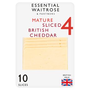 Essential Waitrose 10 slices mature 4 sliced Cheddar 250g