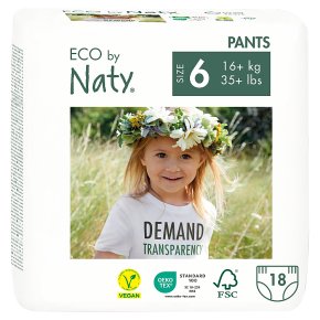 Nature Babycare Extra Large Nappy Pants 6, 16+ kg 18s