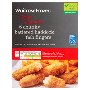 Waitrose Frozen 6 chunky battered haddock fingers