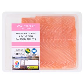 Waitrose 4 boneless Scottish salmon fillets
