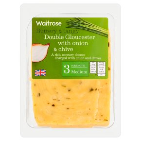 Waitrose Double Gloucester Onion & Chives Strength 3