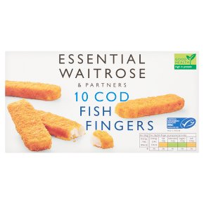 essential Waitrose MSC cod fillet fish fingers x 10