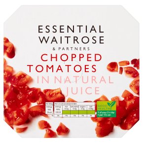 essential Waitrose tinned chopped tomatoes in natural juice, 4 pack