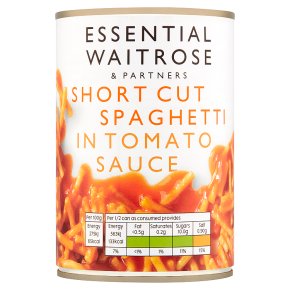 essential Waitrose short cut spaghetti in tomato sauce