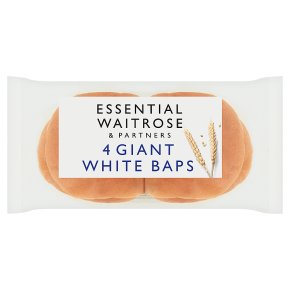 essential Waitrose White Giant Baps