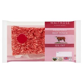 Waitrose Hereford lean beef mince, 10% fat