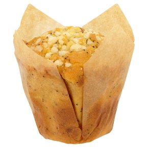 Iced orange, lemon & poppy seed muffin