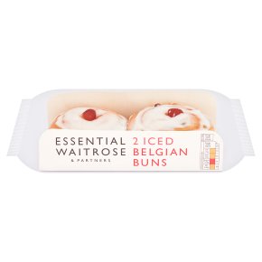 essential Waitrose iced Belgian buns